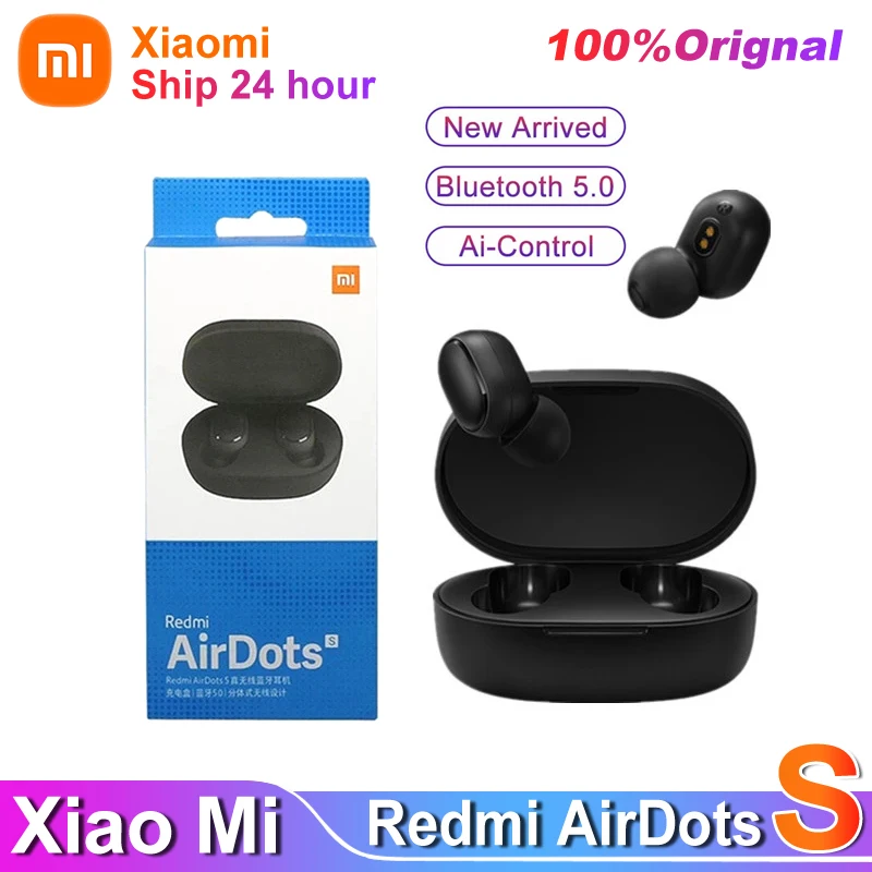 

2022 Original Xiaomi Redmi AirDots S TWS Bluetooth 5.0 Noise Reduction With Mic AI Control True Wireless Fone Airdots 2S Headset