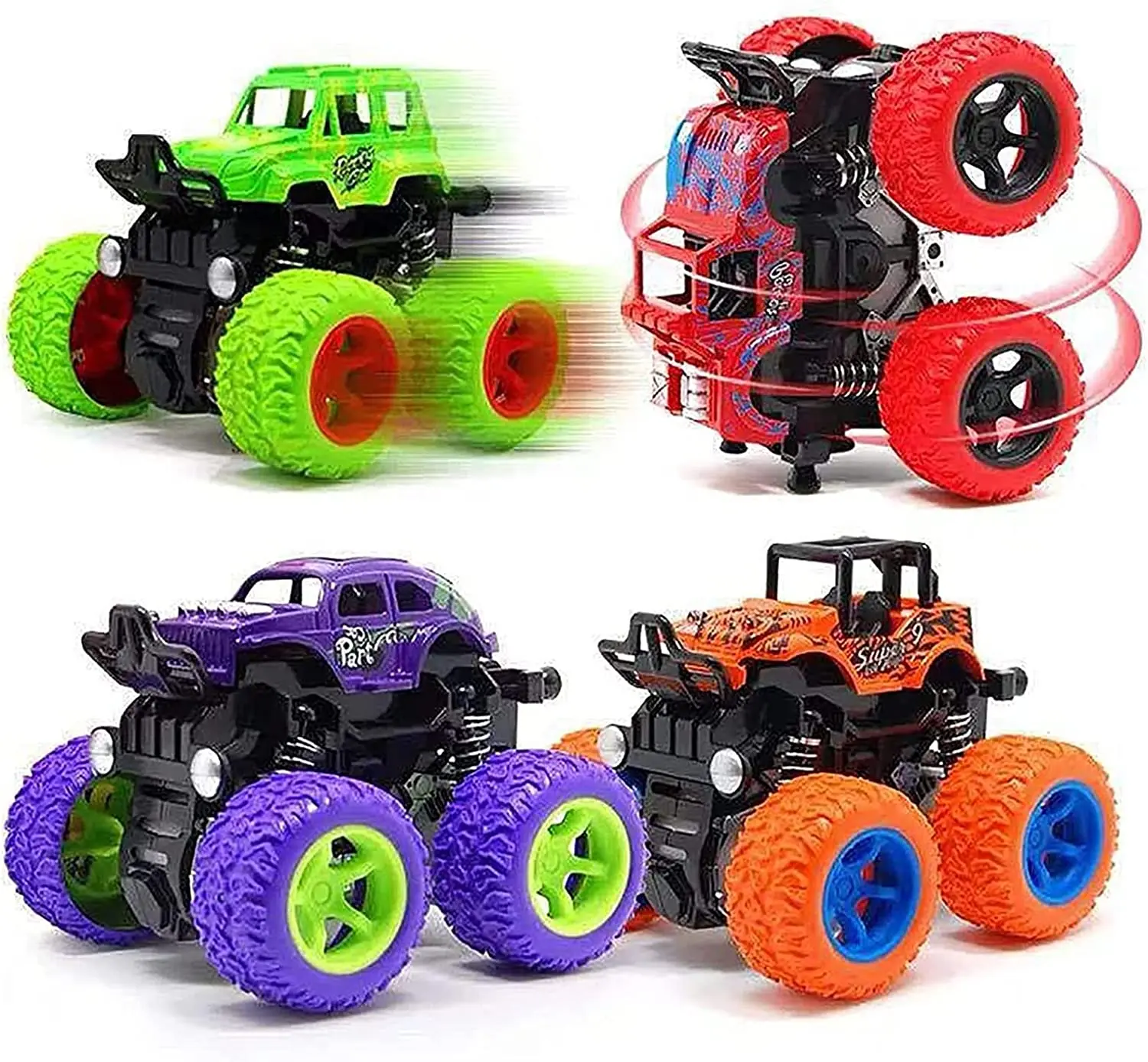S 360° Rotation 4 Wheels Drive Durable Friction Powered Push And Go Toys Truck Playset