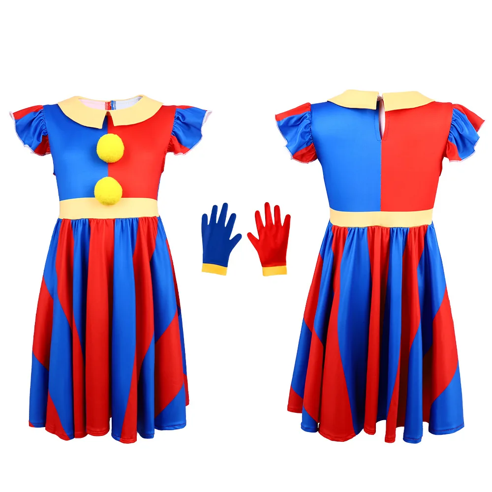 Удивительный цифровой цирковой костюм для косплея Pomni аниме мультяшная Униформа