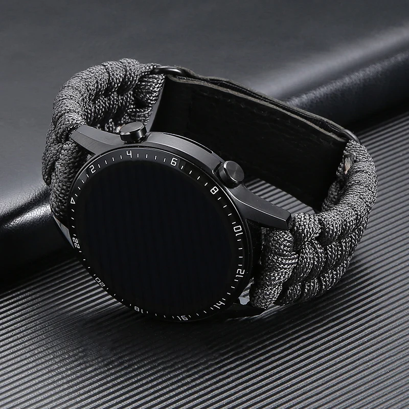 20 22mm Braided Strap For Samsung Galaxy Watch 3/4/5 41/45mm 40/44mm 42/46mm Band For Huawei GT3 GT 2e GT2 Nylon Rope Bracelet
