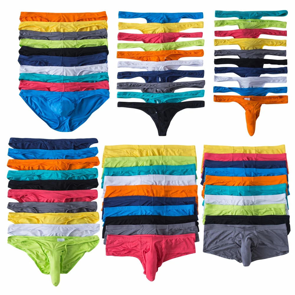 

5/10PCS Sexy Mens Underwear Modal Briefs Low Rise Male Panties Soft Bikini Comfy Underpants T-back Thongs Man Breathable Shorts