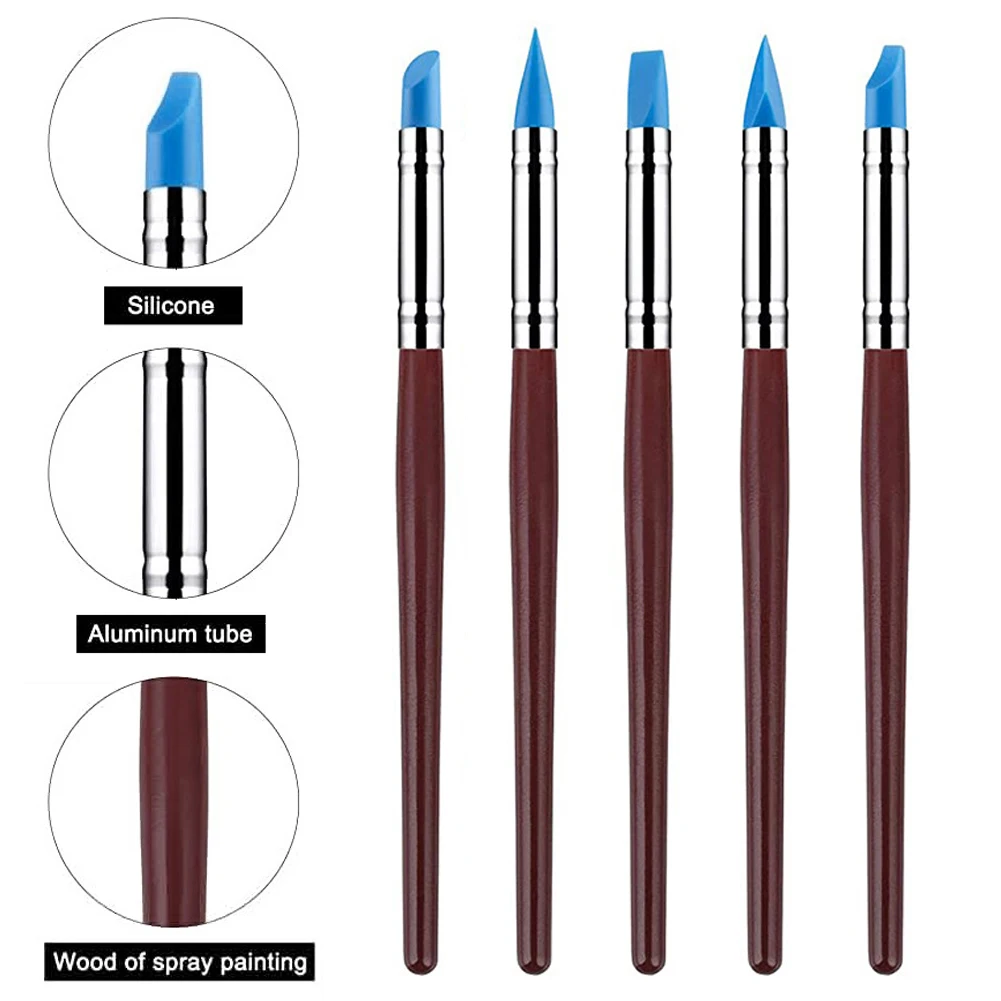 5 шт. силиконовые инструменты для работы с глиной