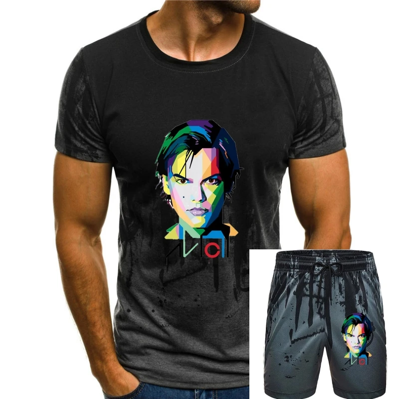 

Avicii Dj T-Shirt Colorful Graphic Face Fans Men-Women White-Black S-3Xl Round Neck Tee Shirt