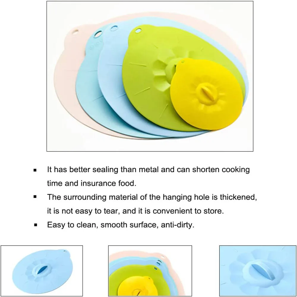 Heat Resistant Microwave Cover Various Sizes Silicone lids for Bowls Plate Pots Pans StoveTop Oven Fridge and Freezer Safe images - 6