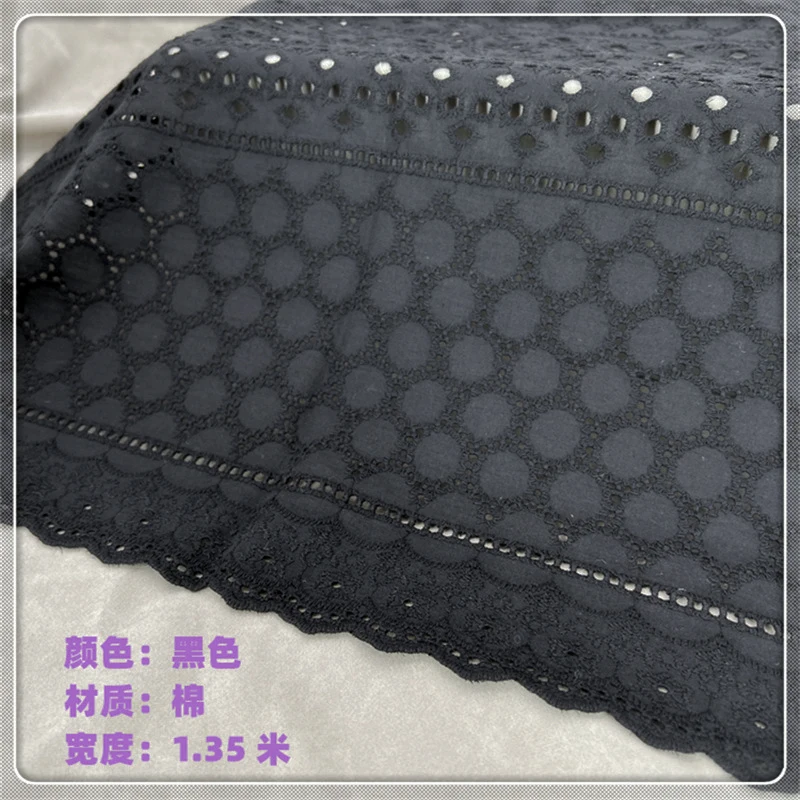 3/5/10yard Broderie Anglaise Embroidered Eyelet Cotton Lace Fabric for Sewing Spring Summer Dress Black White Pink Red By Yard - купить по