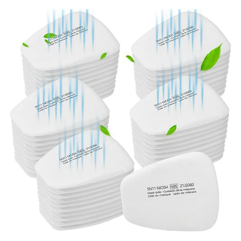 100PCS 5N11 Respirator Filter - Particulate Cotton For 6200 6502 7502 6800 Series Mask