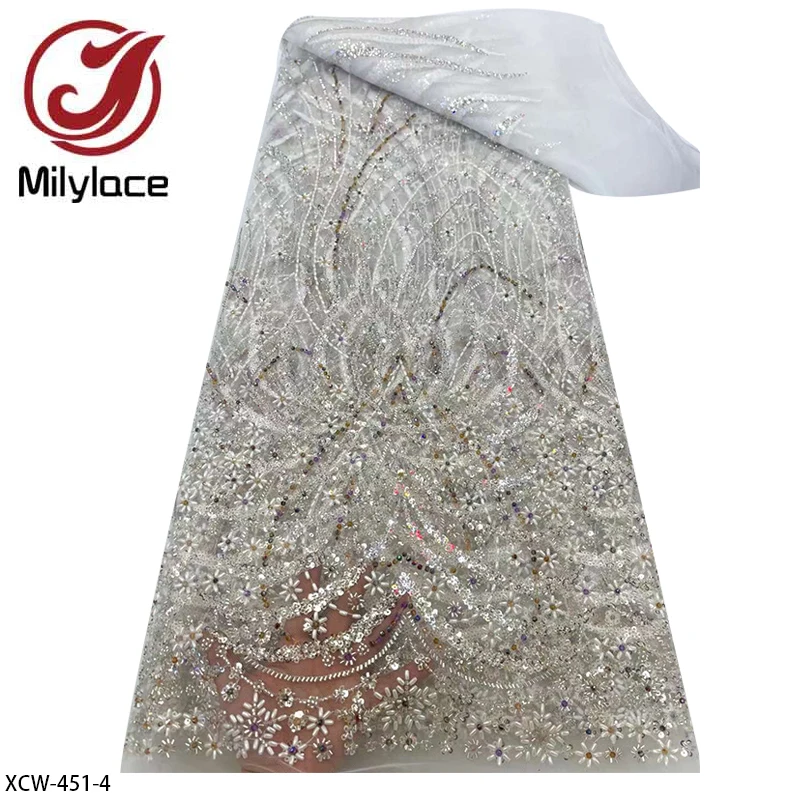 Африканская Тяжелая бисерная кружевная ткань французская Свадебная с блестками