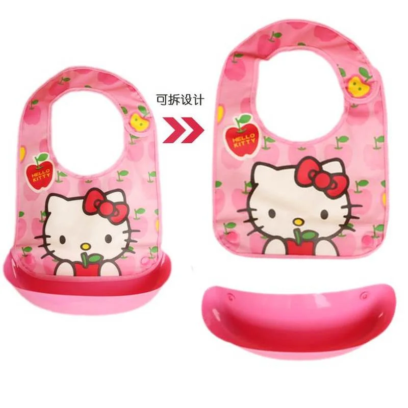 

Hello Kitty Cute Cartoon Baby Wash-Free Eating Waterproof Pocket Feeding Bib