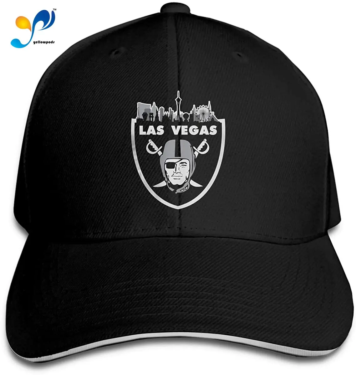 

Skyline Las Vegas Raiders Inspired Woman's Men's Unisex Adjustable Sandwich Cap Casquette Hats