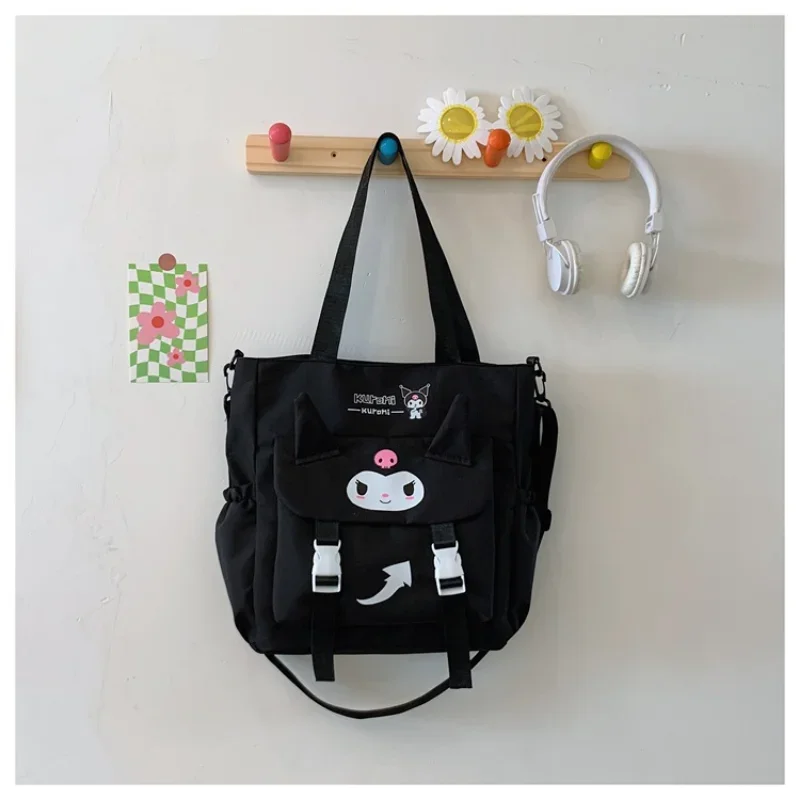 Sanrio мультяшная Милая Наплечная Сумка-тоут Kuromi через плечо сумка для учеников