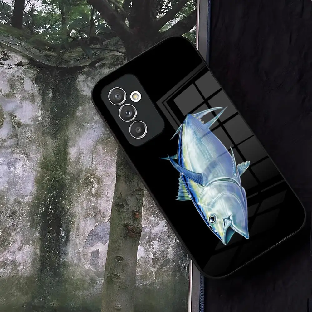 Чехол для телефона Shimano Fish Glass Samsung Galaxy S20 S25 S21 S22 S24 S23 Ultra Fe Plus A34 A54 A16 A24 A52 A53 M54 Coque