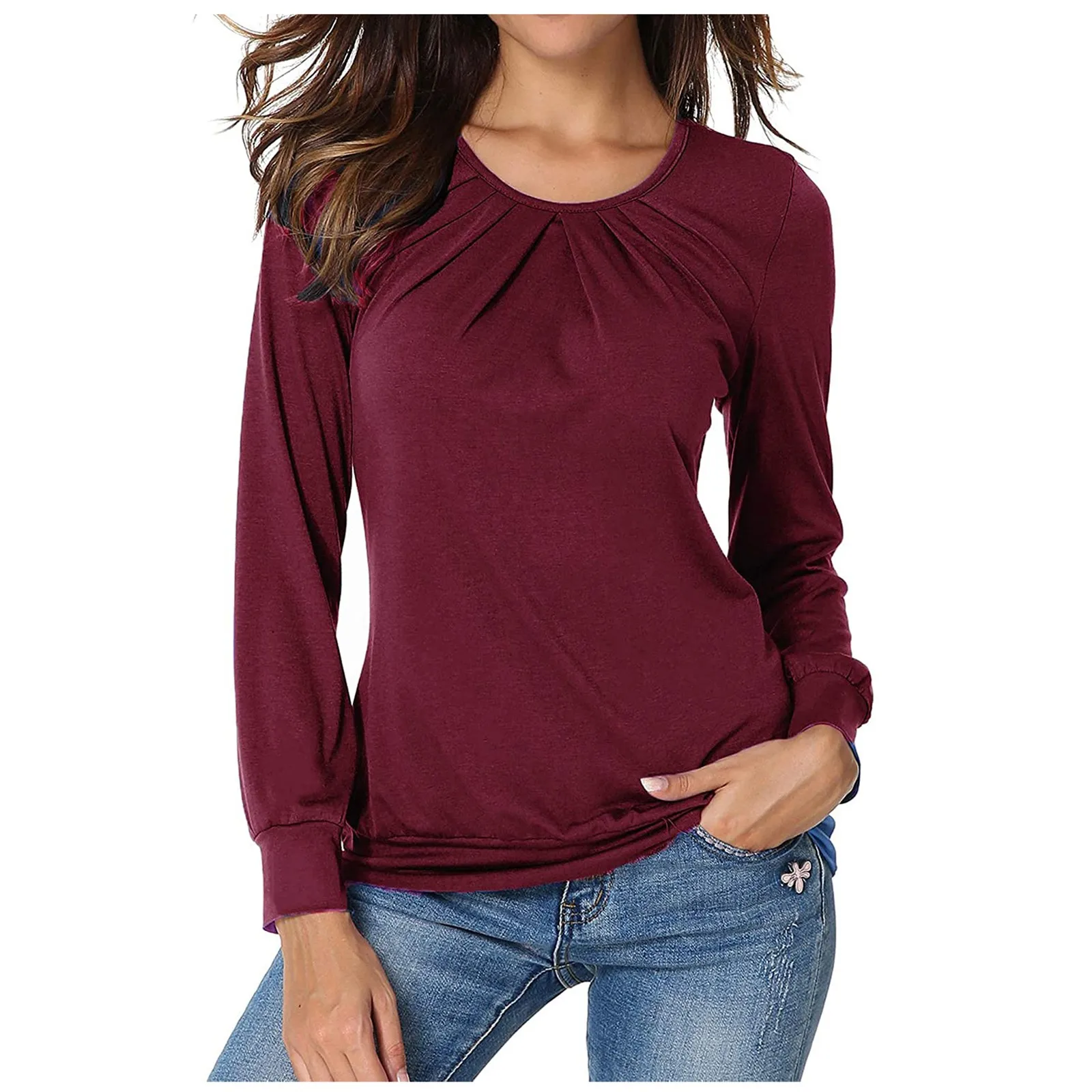 

Women Blouse Top Solid Stylish T-shirts