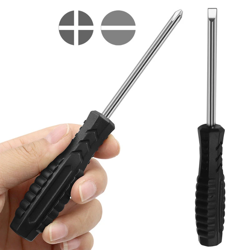

Mini Black Handle Cross Slotted Simple Screwdriver 4mm Screwdriver Furniture Toy Home Appliance Disassembly Maintenance Tool