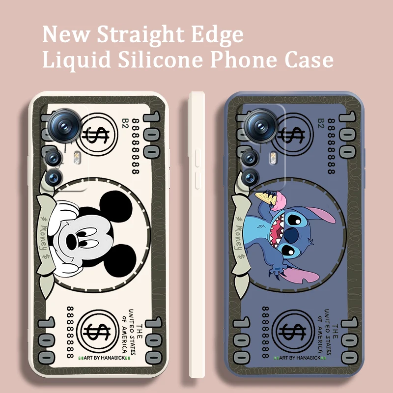 

Liquid Rope Funda Mickey Minnie Stitch Dollar Phone Case For Xiaomi Mi 12T 12S 12 12X 11i 11T 11 10 10S 10T Pro Lite Ultra 5G