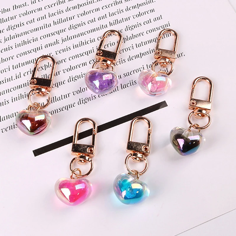 

Heart Keychain Shiny Acrylic Bag Charms Keyring Bag Accessories Jewelry Pendant Colorful Love Pendant Girly Cute Key Chains