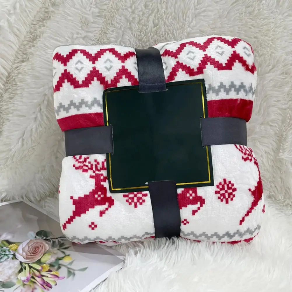 

Wonderful Throw Blanket Thick Christmas Blanket Breathable Merry Christmas Throw Blanket Home Festival Bedding Coldproof