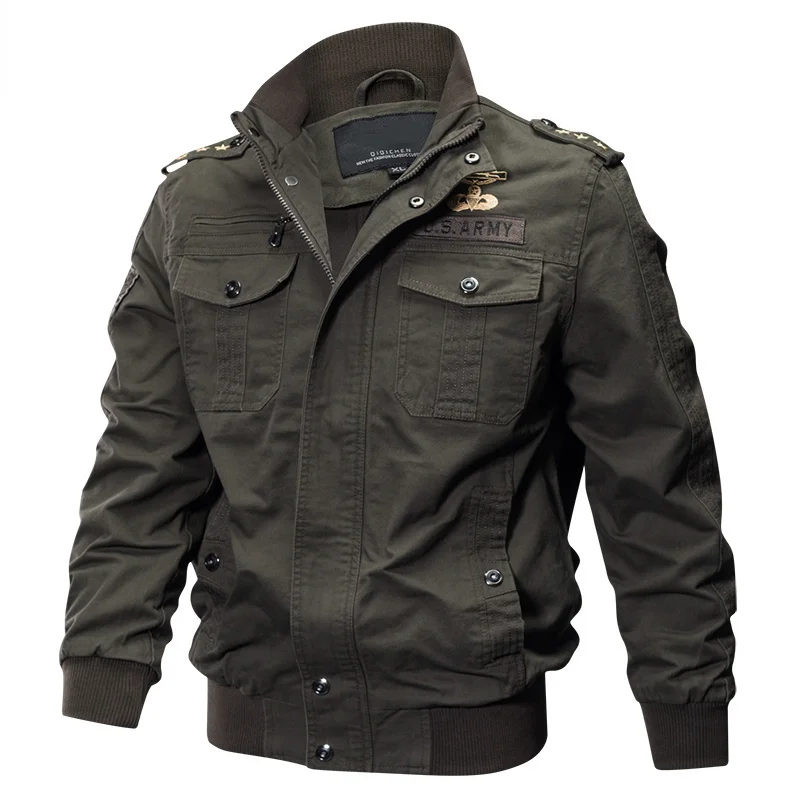 

Male Plus Size Military Jacket Men Spring Autumn Cotton Pilot Jacket Coat Men's Bomber Jackets Cargo Flight Jacket Clothing 2022