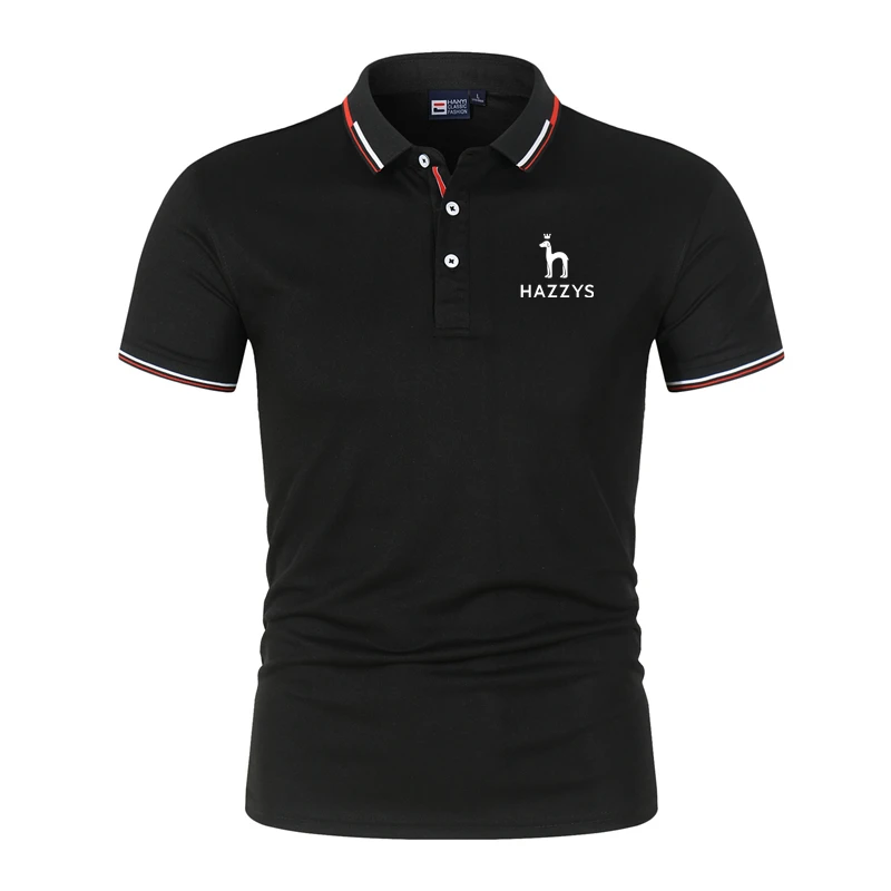 

New Fashion Solid Polo Shirt Men Korean Fashion Clothing Short sleeve Casual Fit Slim HAZZYS Man Polo Shirt Button Collar Tops