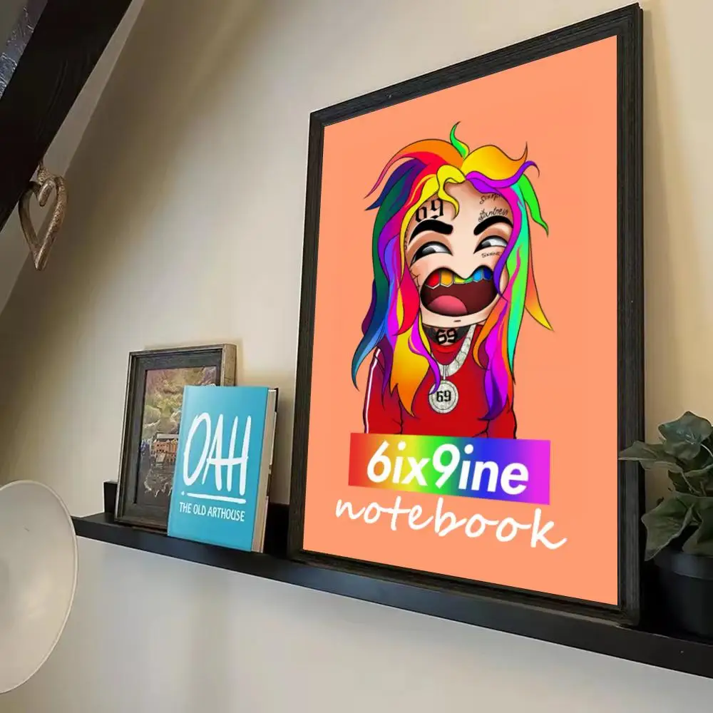 Фото Постеры с изображением рэпера 6ix9ine Tekashi69, акварельные настенные принты, декор для комнаты, самоклеящиеся художественные постеры, водонепроницаемая бумага №1
