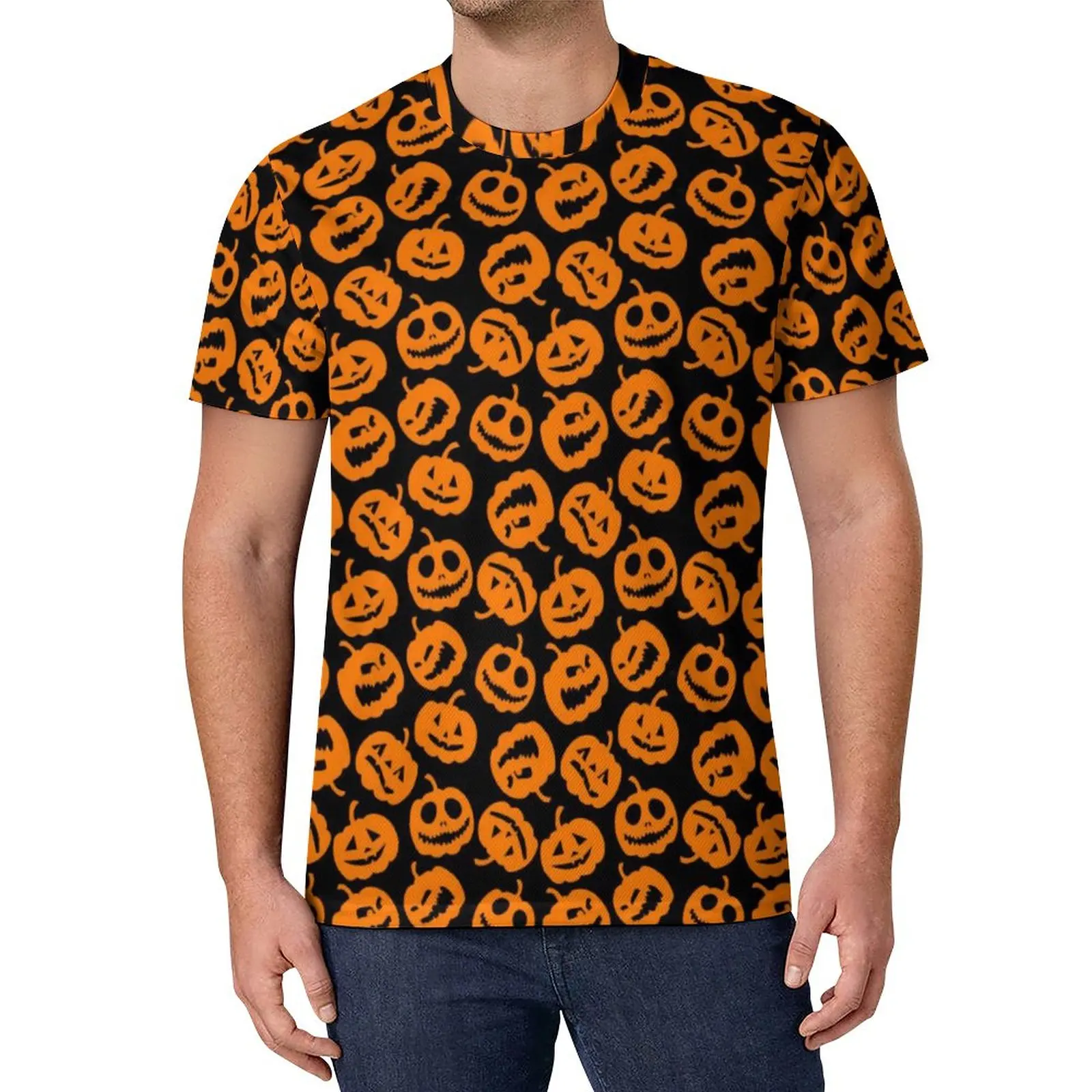 

Spooky Halloween T-Shirt Pumpkin Print Trending T Shirts Casual Tshirt Summer Short Sleeve Custom Clothing