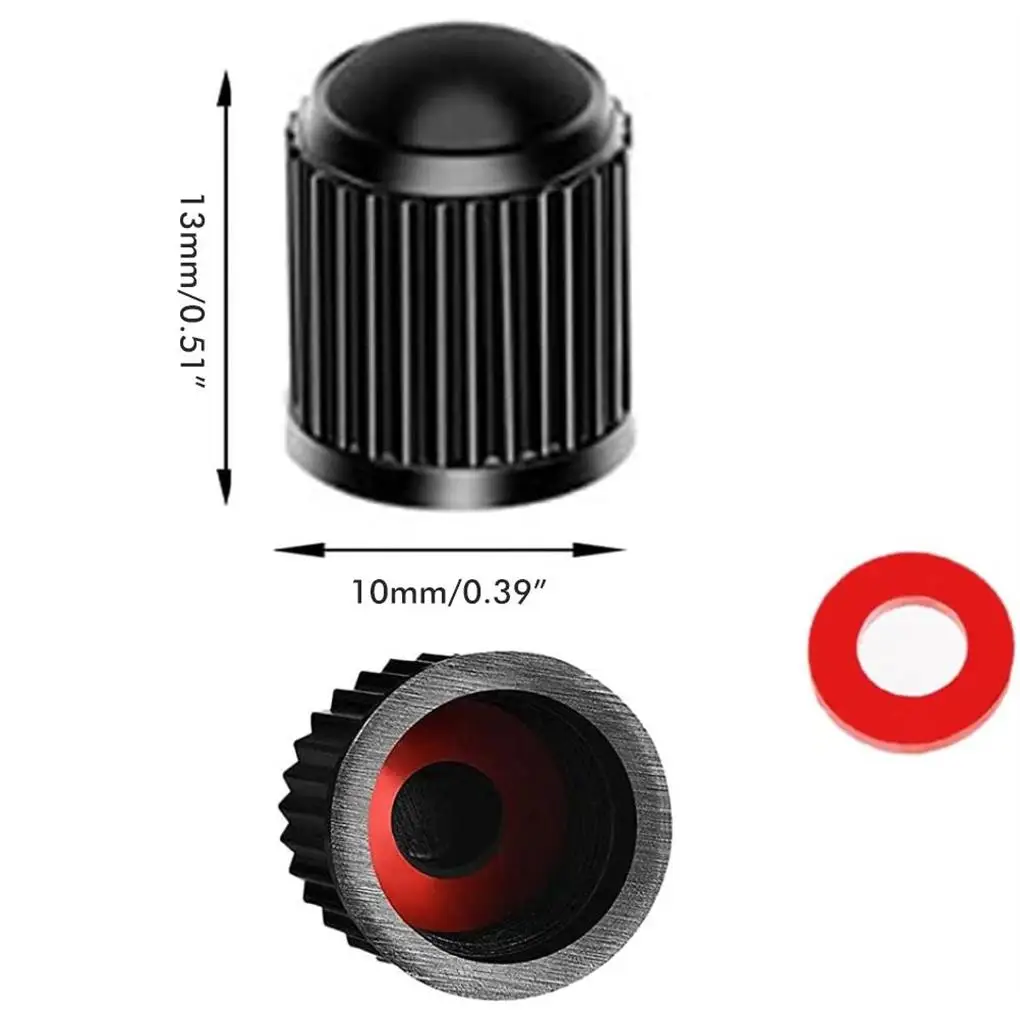 

100 Pieces Rainproof Tire Valve Caps Stem with Sealing Ring Portable Tires Valves Dust Caps Replacement Part for Cars