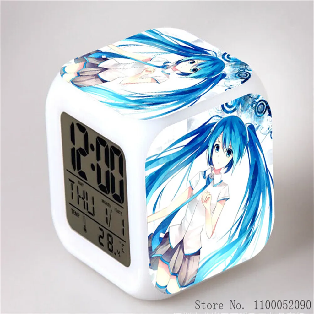 3D Hatsune Miku Digital Printed Creative Alarm Clock Disney Anime Figure Toys Pattern Girls Toys Child's Birthday Gift