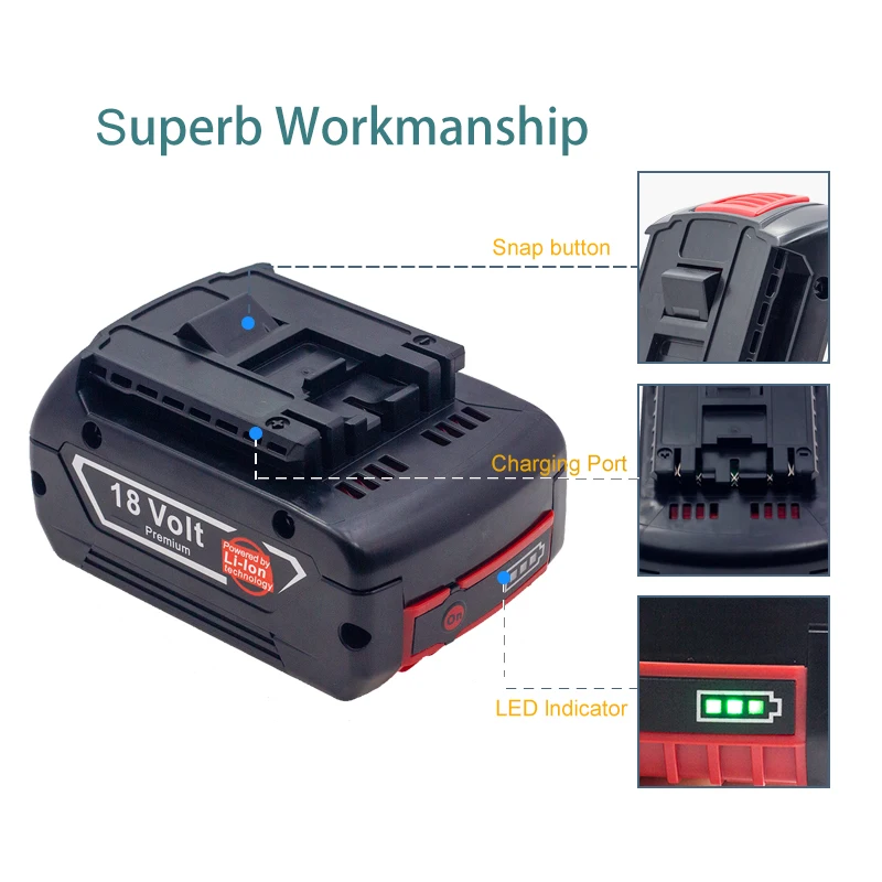 

/For Bosch 18V 6/7/9AH AL1860 GSR BSH PLH DGSH181 RHS GSB GCB GDX GHO GKS GSA CCS GDR GDSH181 JSH RH 180 Battery Charger Set