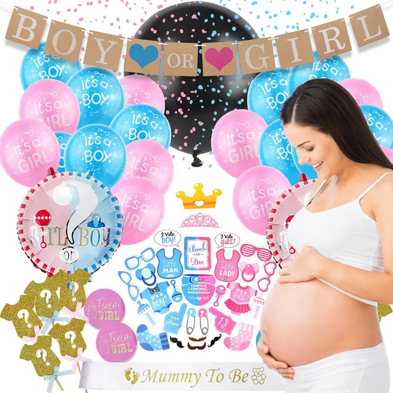 

Gender Reveal Tableware Girl Or Boy Latex Balloon Baby Shower Confetti Balloons Birthday Party Decorations Kids Favor Supplies