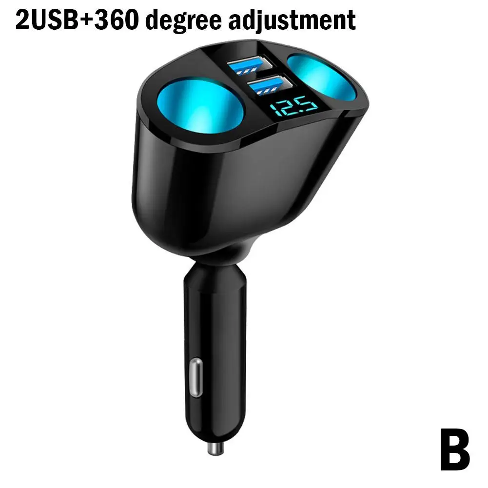 

Автомобильный разветвитель прикуривателя, синий атмосферный свет PD QC3.0, 2 USB-зарядное устройство, 5 портов для зарядки мобильного телефона DVR