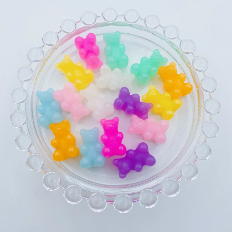 20 шт. лидер продаж разноцветный милый желеобразный медведь из смолы для