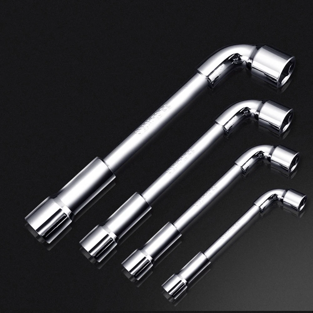 

L-Shaped Socket Wrench Spanner 7-Shaped Pipe Type Double Head Elbow Perforated Outer Hexagon Socket Maintenance Tools Set