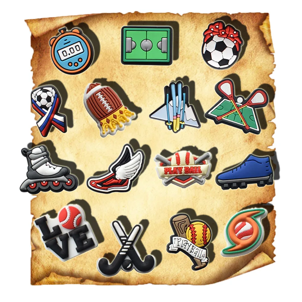 

Shoe Charms Decorations Fits for Crocs Accessories Sport Pins Buckle Boys Girls Kids Women Teens Christmas Gifts Party Favors