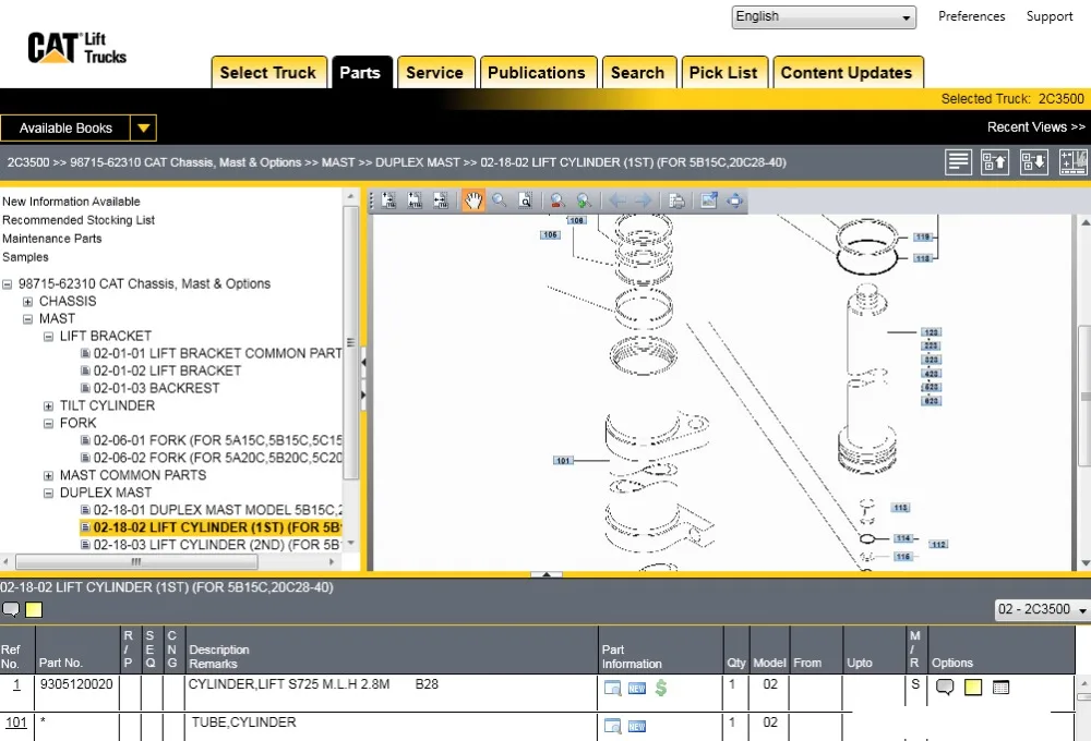 Грузовики для подъема кошек 2023 руководства по обслуживанию [MCFA MCFE MCFS]