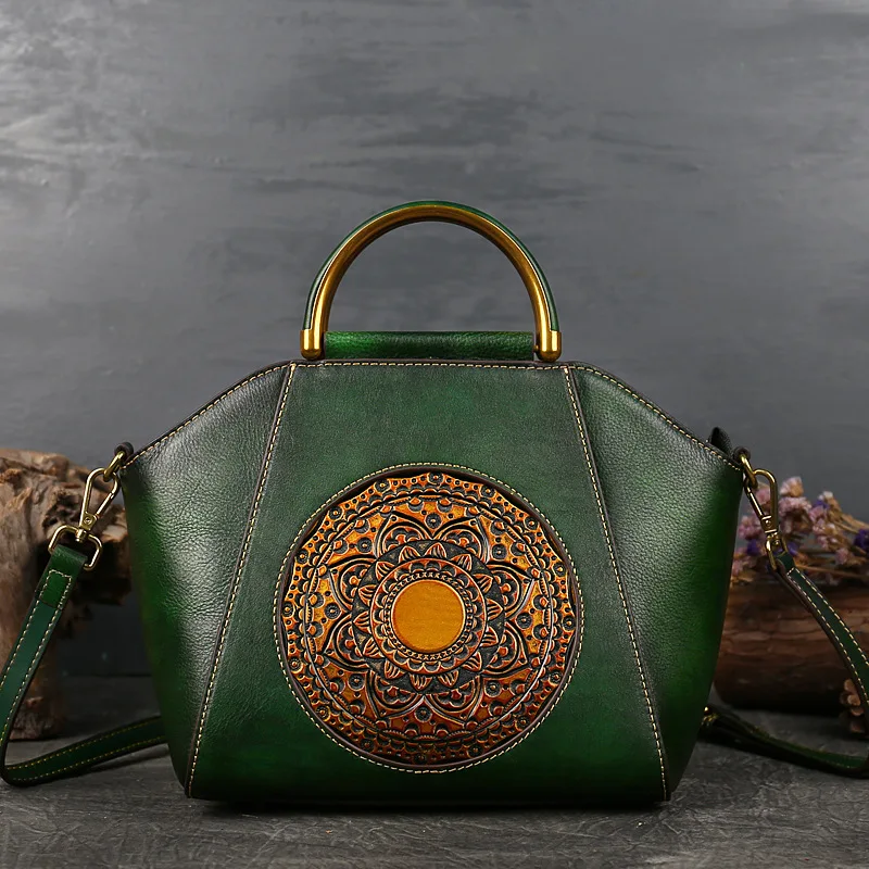 

Women Genuine Leather Shoulder Tote Bag Vintade Shopping Casual Woman Bag Gift for Mom