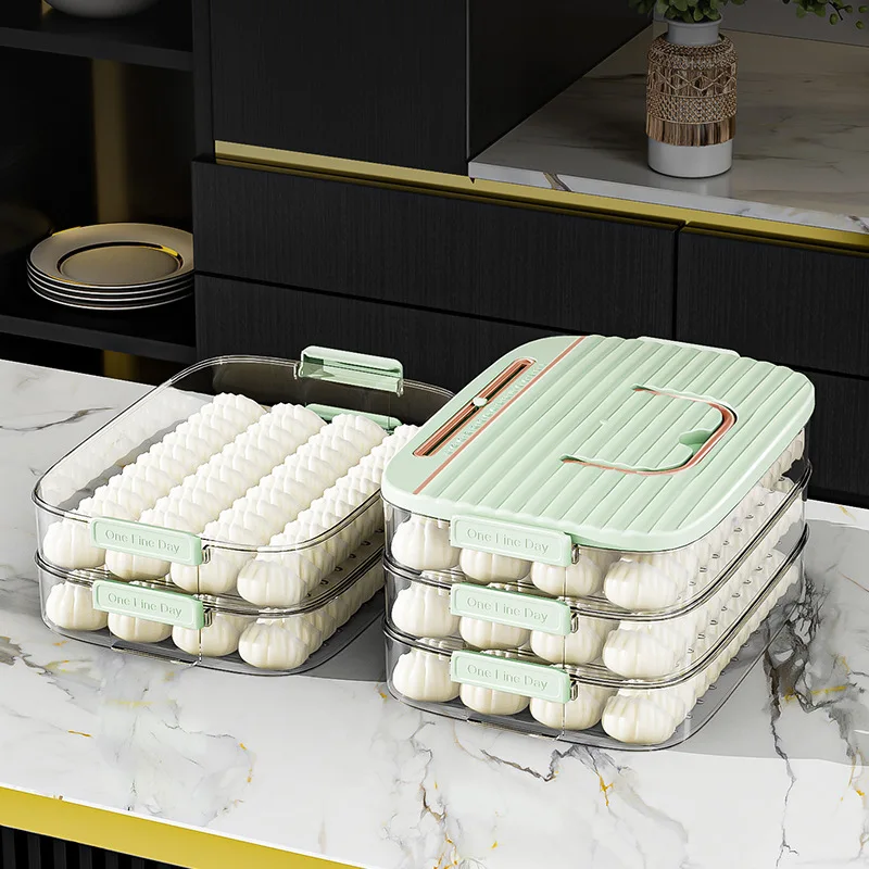 

Kitchen Accessories Organizer Dumpling Storage Box Refrigerator Fresh Box Food Grade Dumpling Freezer Box Home Preservation