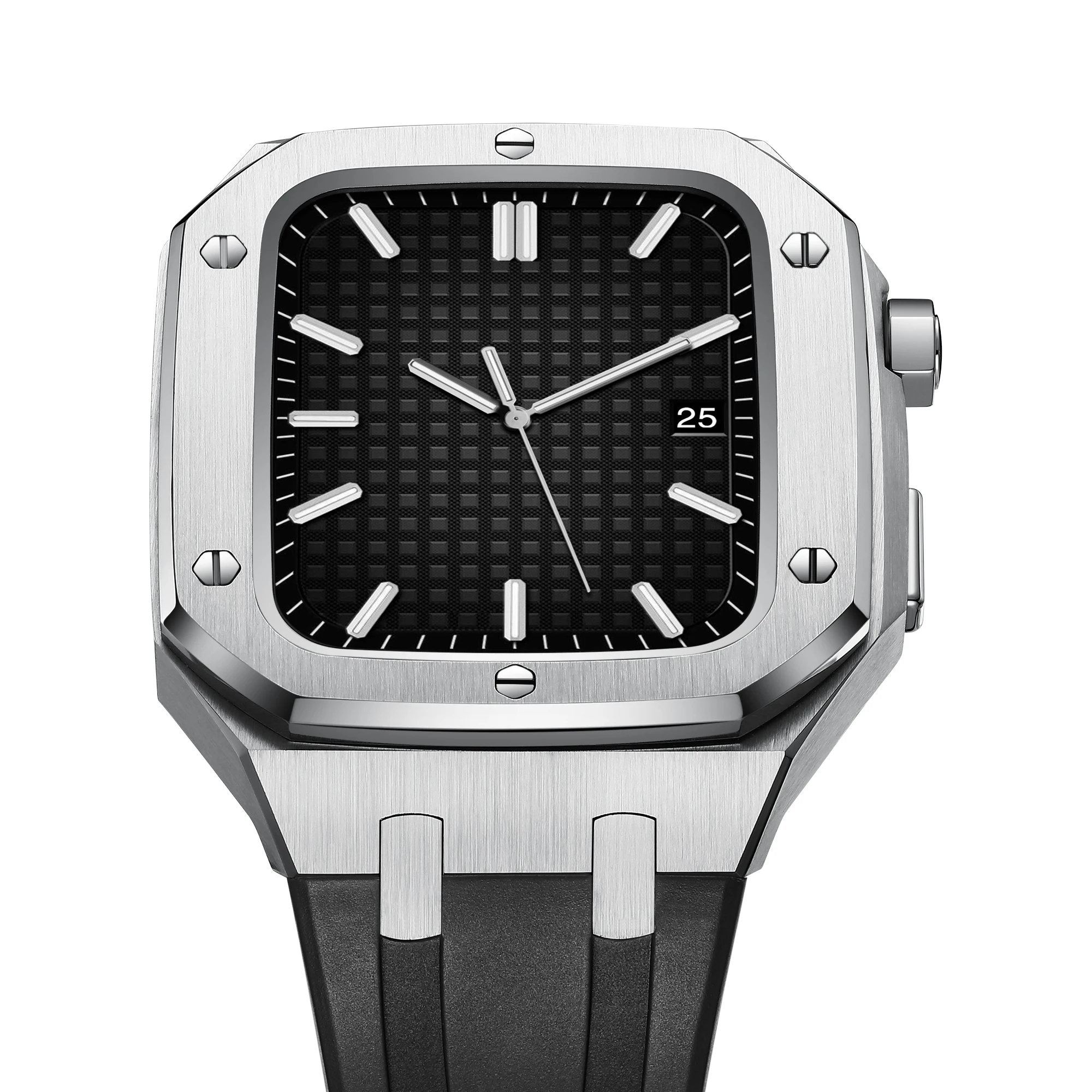 Modification Kit Metal Case For Apple Watch Band 44mm 45mm 42mm 41mm Luxury Stainless steel Strap For iWatch Series7 SE 6 5 4 3