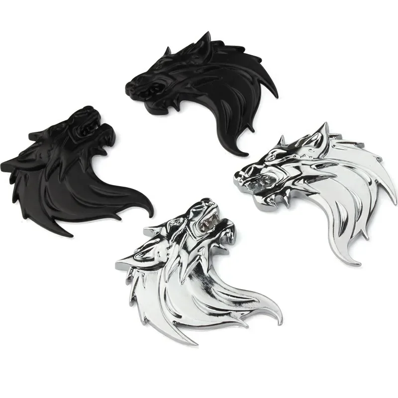 Металлическая наклейка на автомобиль с головой волка значок багажника эмблема