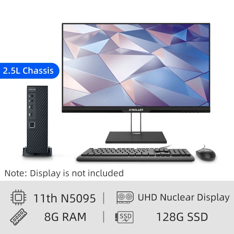 Настольный ПК Teclast N5905 Intel 11 8 Гб DDR4 M.2 NVME 2280 256 ГБ SSD Windows 10 4K 60 Гц HDMI VGA Изысканный мини