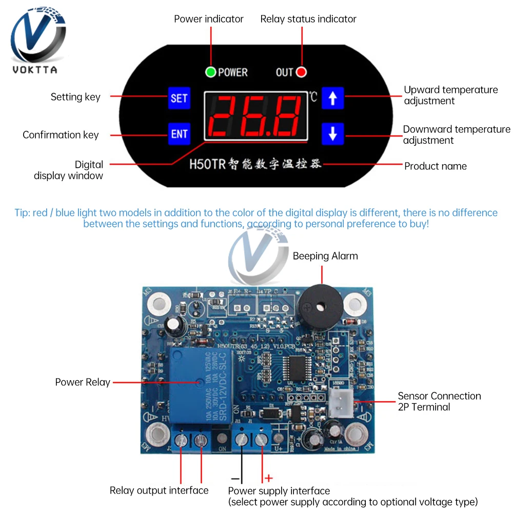 Цифровой регулятор температуры реле с датчиком 12 В 24 постоянного тока