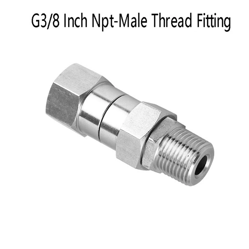 

Stainless Steel High Pressure Car Washing Cleaning Washer Swivel 4500 Psi G3/8 Inch Npt-Male Thread Fitting
