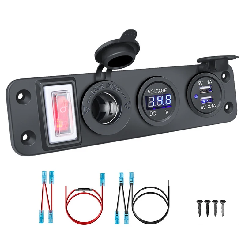 

4 в 1, автомобильное зарядное устройство с двумя USB-портами А