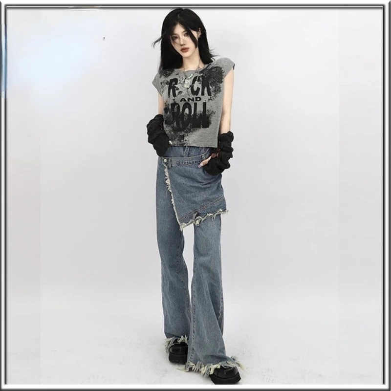 

Jeans 2023 Spring Winter Clothing Straight-leg Women Jeans High Waist Street Style Wide-leg Loose Trousers Blouses Pants
