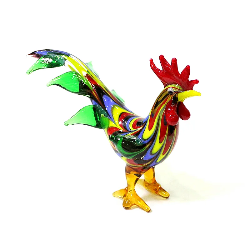 Купи Murano Glass Rooster Figurine Ornament Colorful Cute Cock Small Statue Home Table Decoration Christmas New Year Gifts For Kids за 866 рублей в магазине AliExpress