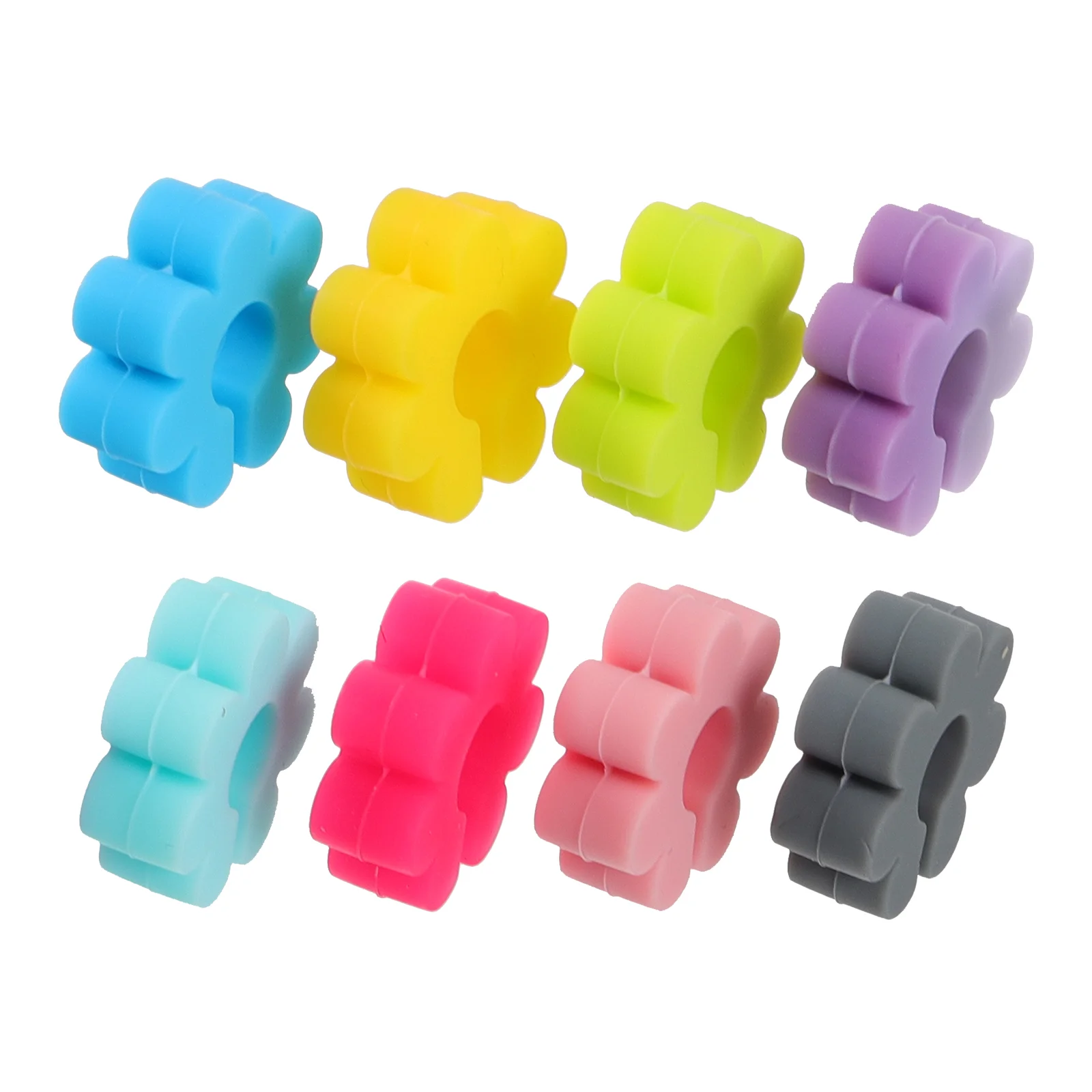 

1 Set 8Pcs Cartoon Flower Markers Silicone Drink Markers (Assorted Color)