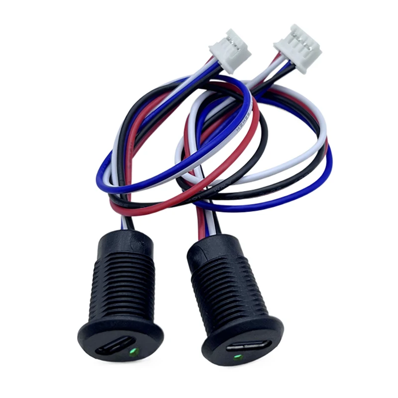 TYPE-C 4P Сильноточная зарядная розетка с проводной подсветкой USB Гнездовой