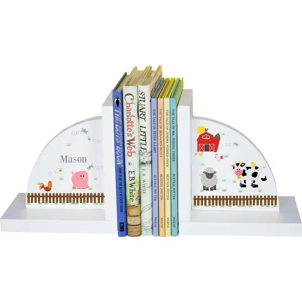 

Personalized Barnyard Animals Childrens Bookends