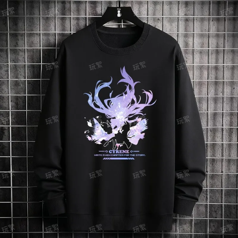 Фото Игра 2025 Honkai: Star Rail Anime Cos Castorice Evernight 7 марта Firefly и т. д. Простая модная толстовка унисекс с круглым вырезом №2