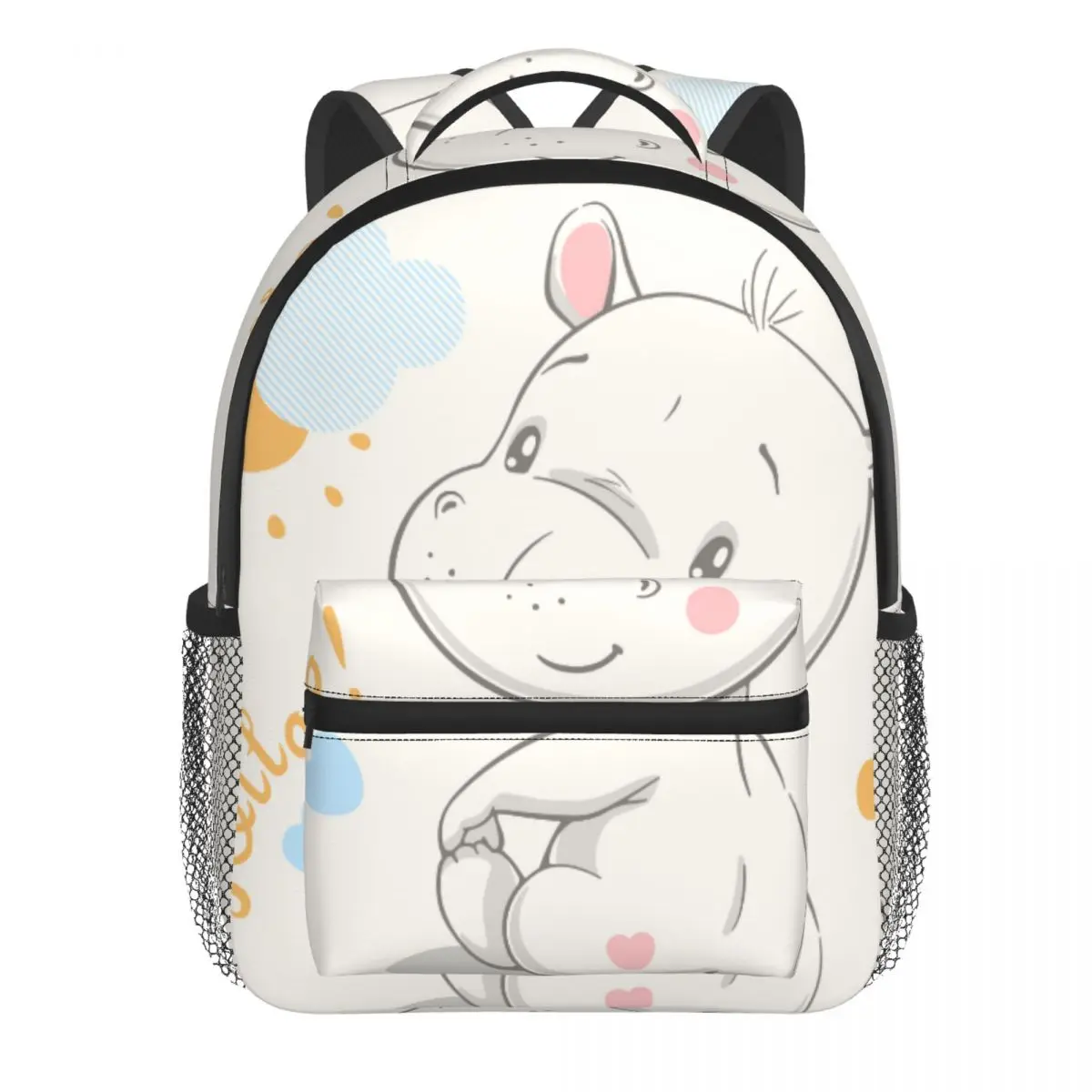 Cute Hippo Kids Backpack Toddler School Bag Kindergarten Mochila for Boys Girls 2-5 Years