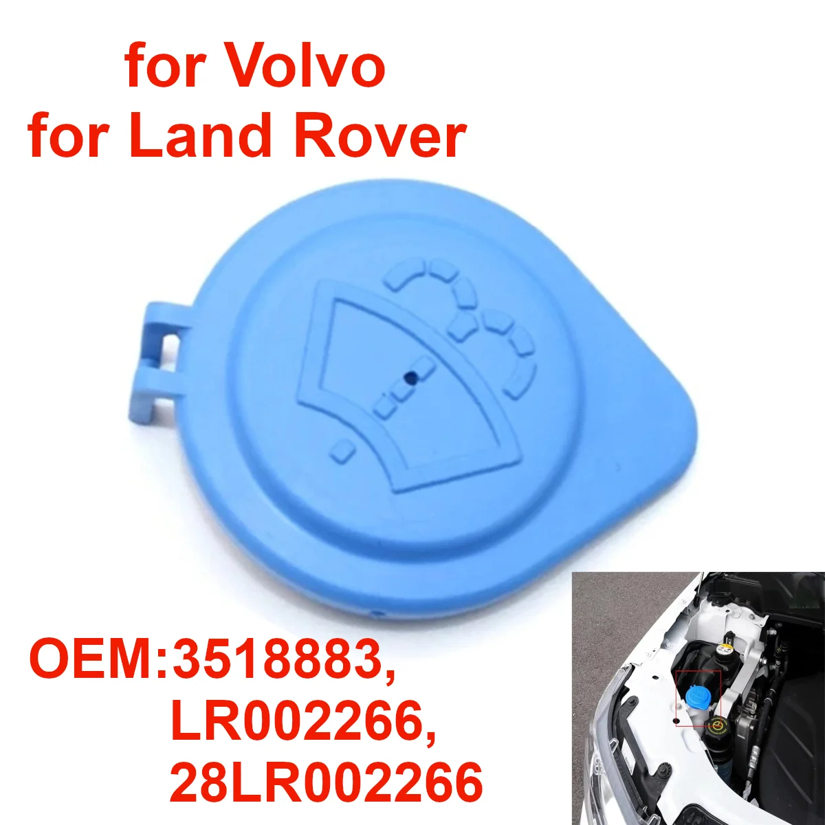 

3518883 28LR002266 Car Windshield Washer Fluid Reservoir Tank Cap LR002266 for Land Rover LR2 LR3 LR4 for Volvo XC60 V40 S60