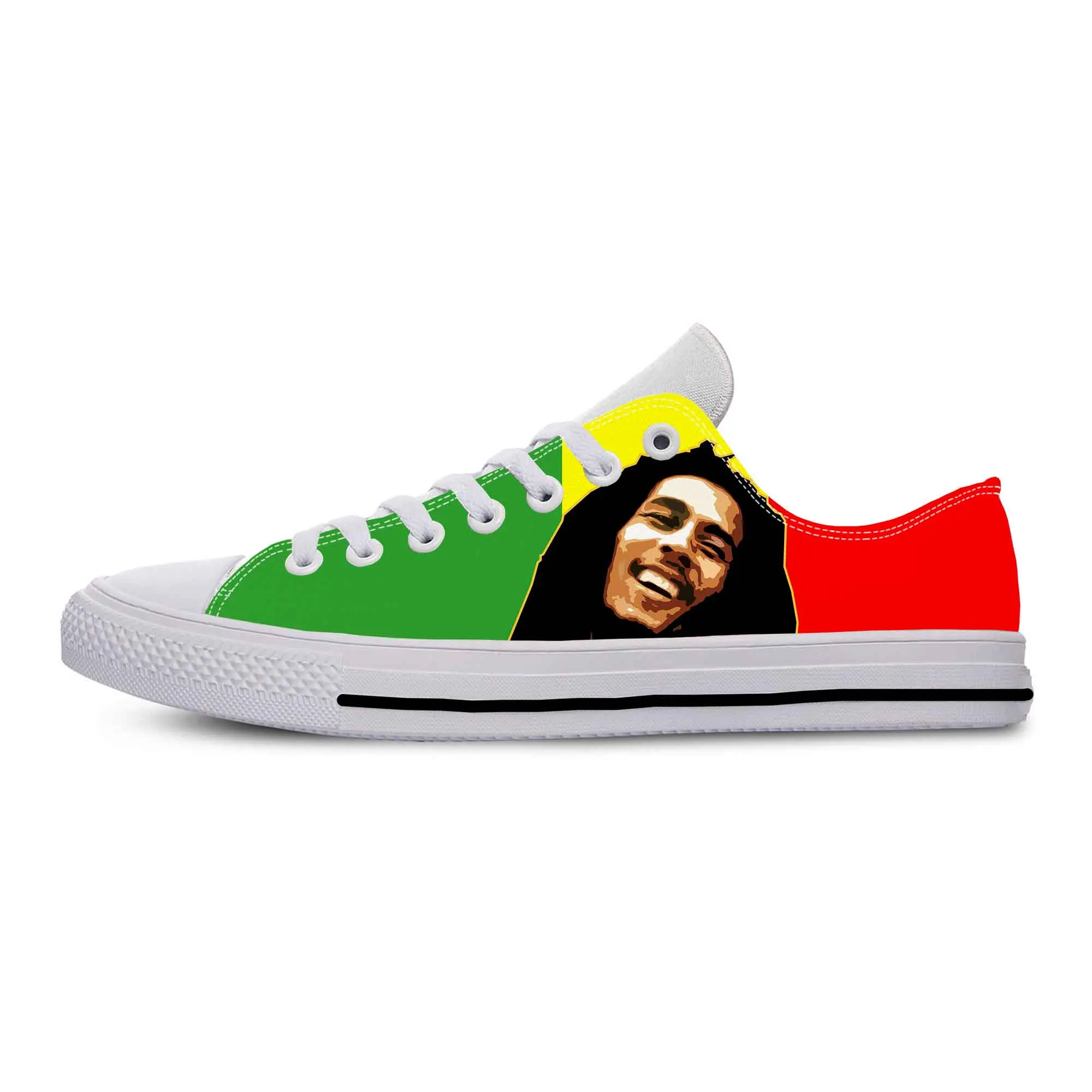 

Legend Bob Marley Reggae Rasta Music Rock Fashion Casual Cloth Shoes Low Top Comfortable Breathable 3D Print Men Women Sneakers